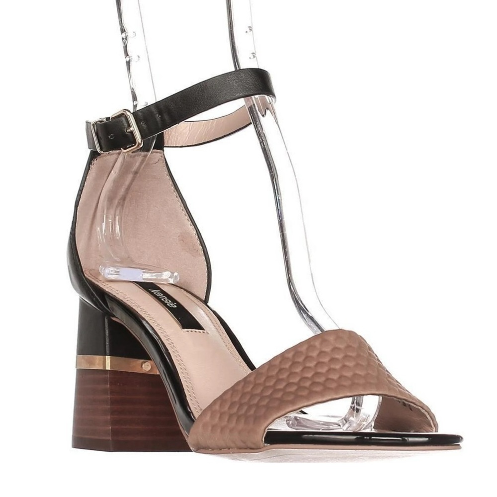 Kensie Block Heel Sandals (Size 8.5) Black & Camel– New with Tags